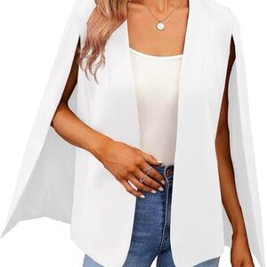 White Women's Cape Blazer